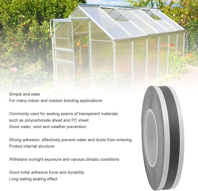 Strong Self Adhesive Polycarbonate Tape, Solar Panel Adhesive Tape, 25mm Width 20m Length, for Panel Mounting, with Weatherproof Tape
