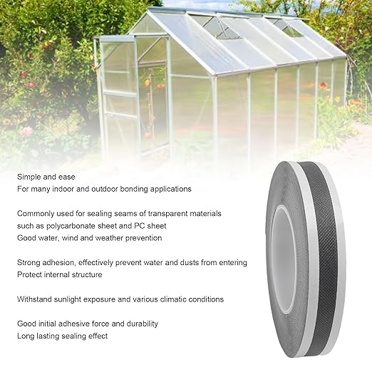 Pssopp Polycarbonate Panel Install Self Adhesive Tape, Water and Dust Proof Non Woven Fabric Solar Panel Mounting Tape for Home Office(25mm W 20m L)