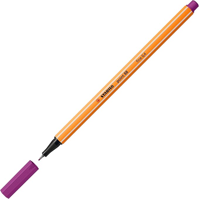 Fineliner - STABILO Point 88 Wallet of 10 Assorted Colours