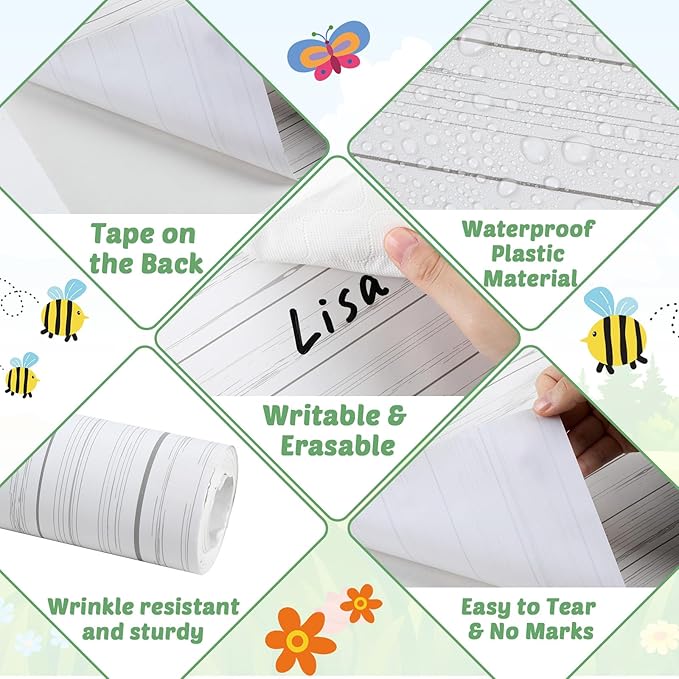 White Wood Bulletin Board Roll Plastic Bulletin Board Roll 15.75inch x 23ft Peel and Stick Non-Fading Anti Wrinkle White Bulletins Boards for Classroom Wrap Crafts Supply Wall Decoration