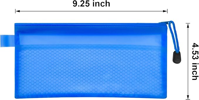 Bememo 12 Pcs Mesh Zipper Pouch Bags Pencil Pouch Zipper File Bags Waterproof Plastic Double Layer for Pen Cosmetics Office Supplies Travel Accessories 6 Colors