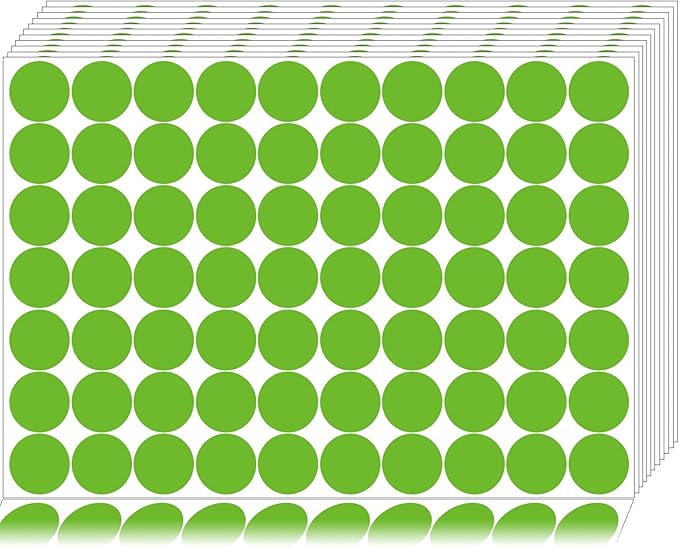 1400 PCS Green Dot Stickers Round Coding Labels Circle Polka Dots for Office, Classroom, Papers Etc