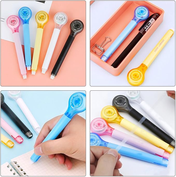 Didiseaon 5pcs Mini Correction Tape Pen Small Portable Adhesive Tapes for Students School Office Supplies for Writing Craft Random Color