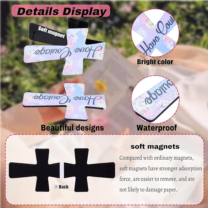 16PCS Magnetic Cross Bookmarks Gifts, Magnetic Bookmark Christian Cross Magnetic Page Markers Religious Bible Verses Bookmarks for Bible Study, Readers, Teachers, Students (B)