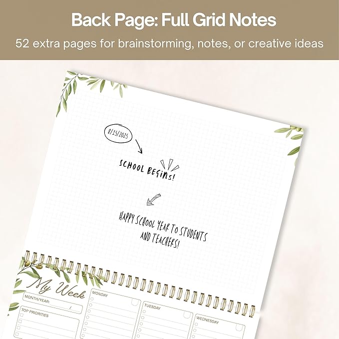 Weekly Planner Notepad 8.5x11 Inches – 52 Weeks Undated Dashboard Desk Pad for To-Do List, Schedule & Notes – Productivity Planner for Work, School, Home & Busy Professionals (Sage Green)