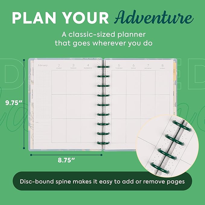 Happy Planner Harry Potter Disc-Bound 12-Month January–December 2026 Planner, Classic Size, Vertical Layout, Slytherin Magic