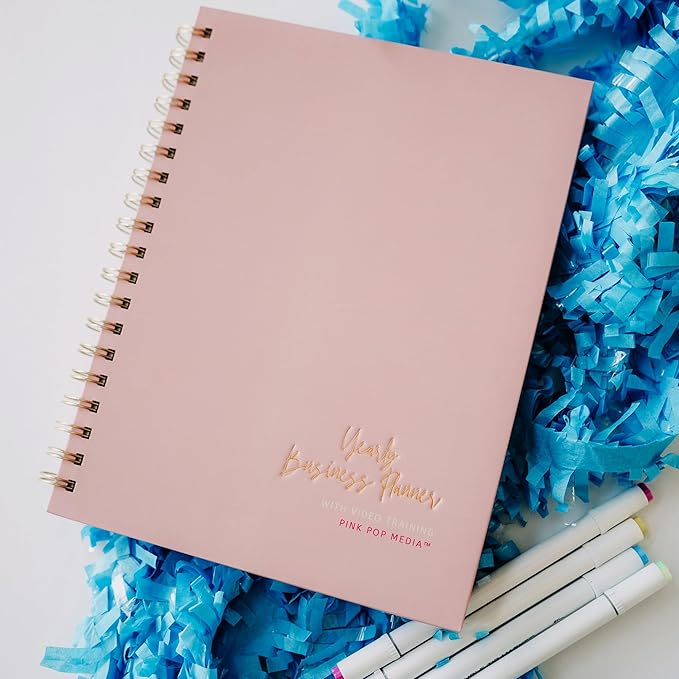 Yearly Business Planner for Female Entrepreneurs – Digital Goal, Blog, Social & Content Calendar Organizer + Audio Training System
