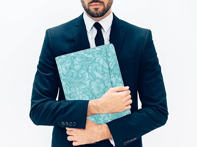 Calfinder Personalized Portfolio for Women&Men, Free Name Engrave,Customized Leather Padfolio with Logo or Name, Business Portfolio with A4 Writing Pad Holder for Resume,Interview
