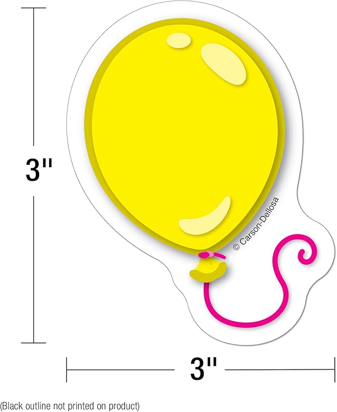Carson Dellosa 36-Piece Balloon Cutouts, Colorful Cardstock Happy Birthday Bulletin Board Decorations for Party, Name Tags, Labels, and Classroom Decor