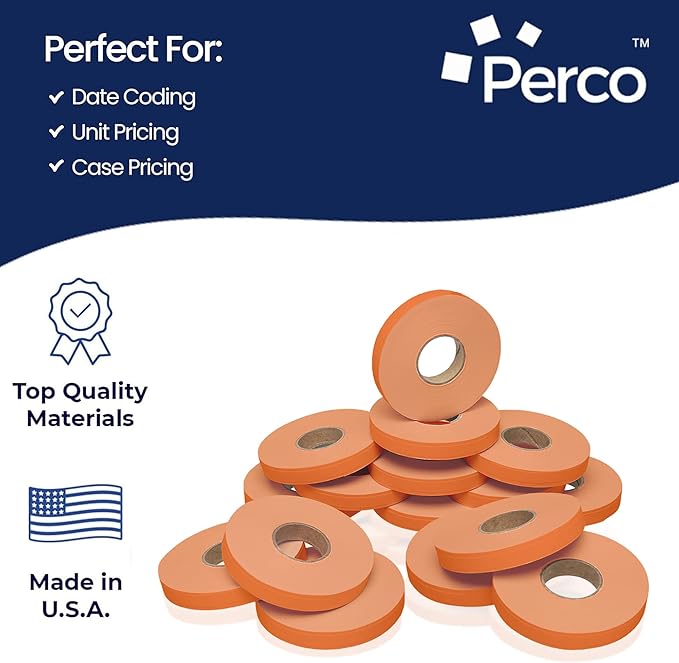 Perco Fluo. Red Pricing Labels for Monarch 1110 – 10 Sleeves Value Pack, 170,000 Pricemarking Labels