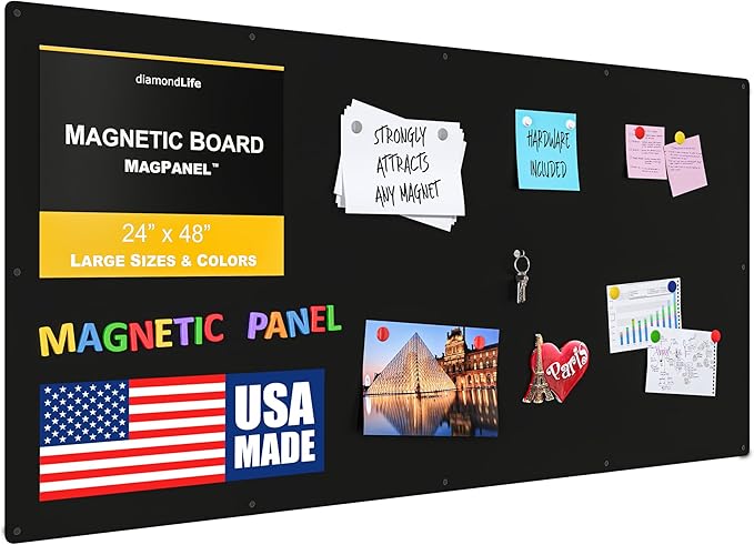 24"" x48 - Magnetic Board - Memo & Vision Board for Home, Office, and Classroom - Magnet Board for Kids - Pre-drilled Mounting Screws Included
