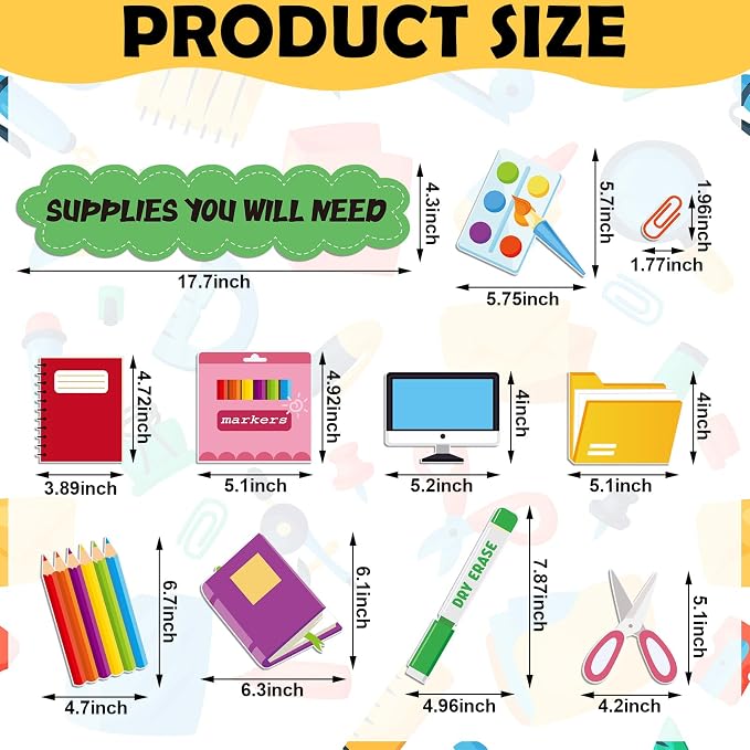 MotiMind 48 Pcs Supplies You Will Need Mini Bulletin Board Set with Encouragement Cutouts Supplies You Will Need Visual Representations Paper Clip Cutouts for Classroom Bulletin Board Wall Chalkboard