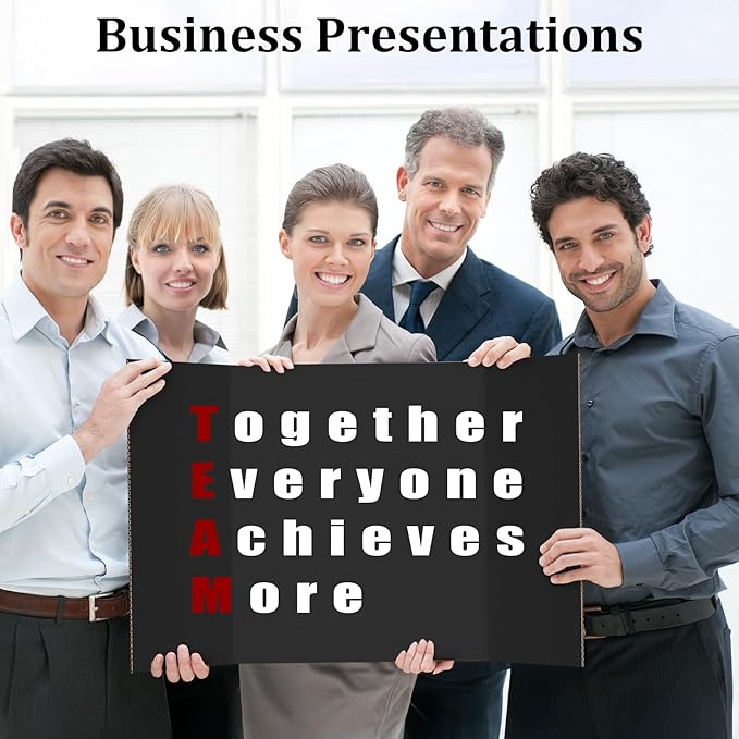Ndsox 4 Pack 26" x 16" Black Trifold Poster Board Medium Size Corrugated Cardboard Science Fair Display Boards for School Projects, Business Presentations, Event Displays, and Art Exhibitions