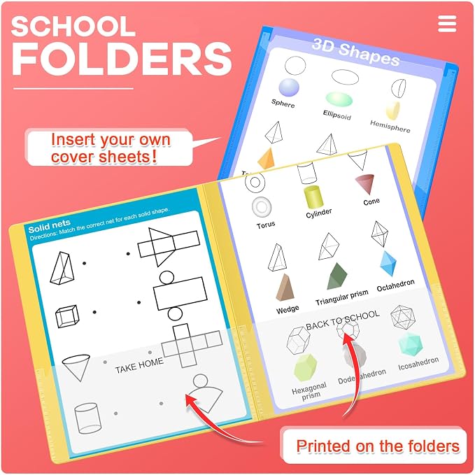 Henoyso 24 Pcs Folders with Pocket School to Home Folder Heavy Duty 2 Pocket Homework Folders with Clear Front Pockets for School Students Parent Teacher Communication (Red,Yellow,Blue,Green)