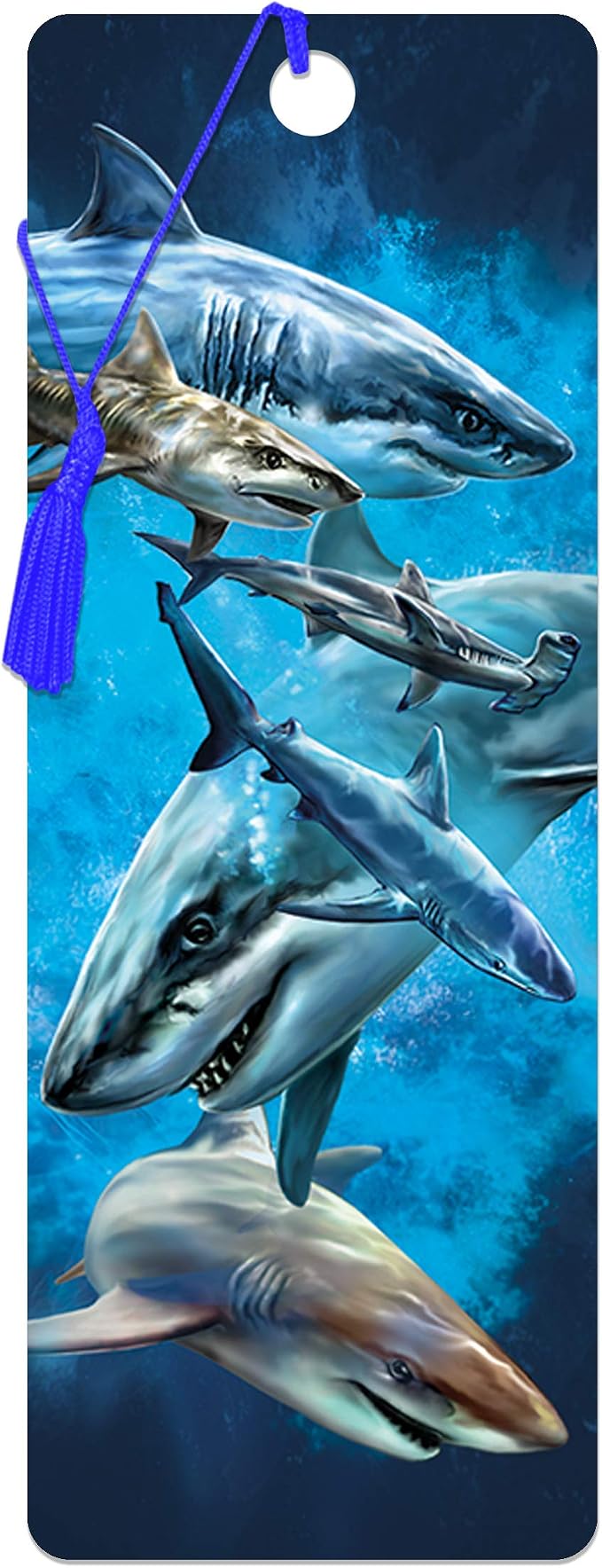 3D LiveLife Bookmark - Shark Swim from Deluxebase. Cute Lenticular Shark Page Marker. Animal Themed Accessories for Book Lovers. Small Gifts for Men, Women, Writers and Teachers.