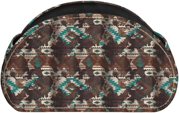Aztec Cow Spot Print Remote Control Holder with 5 Compartments, Office Desk Organizers Couch/TV Stand/Nightstand Accessory-Desktop Space Saver,Remote Control Caddy