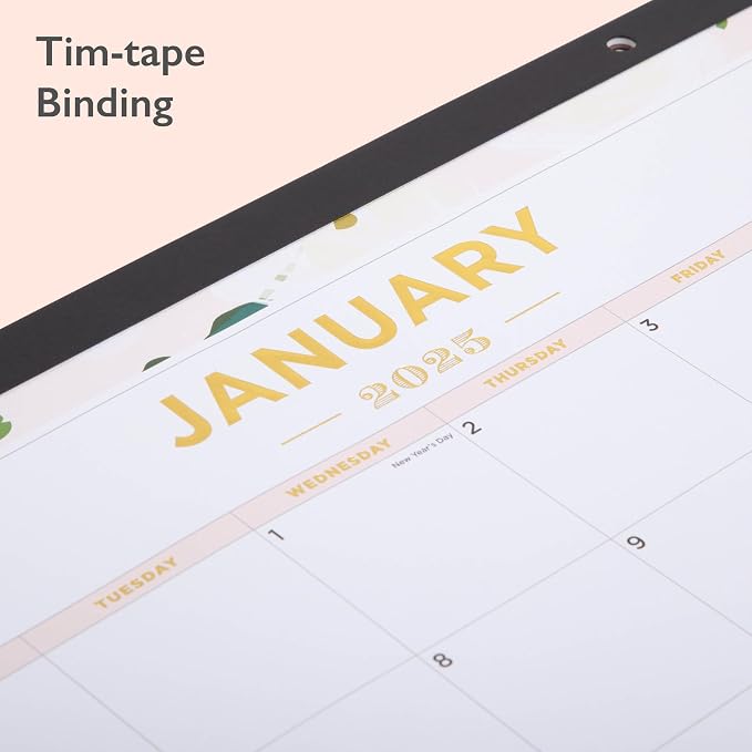 Blue Sky 2025 Monthly Desk Pad Calendar, January 2025 - December 2025, 22" x 17", Trim Tape Binding, Two-Hole Punched, Ruled Daily Blocks, Coming Up Roses (Coming Up Roses- 2025, 22" x 17")