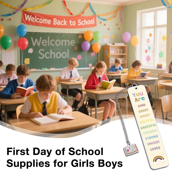Bookmarks for Kids, Back to School Gifts for Students, Book Marks for Reading Kids, 5th 8th Grade School Supplies for Girls Boys, College Dorm Room Essentials for Guys, Inspirational Bookmarks