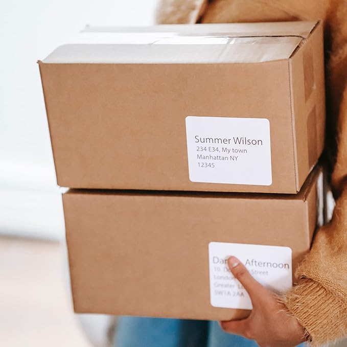 Blank Labels Address Barcode Shipping Labels, 4" x 3.33" (4 x 3-1/3) Permanent White Matte Label, Inkjet and Laser Printer Guaranteed Made in USA, 6 Labels Per Sheet- 750 Sheets - 4500 Labels