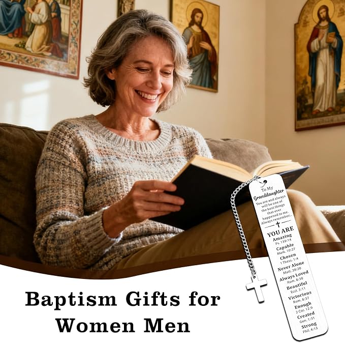 Granddaughter Gifts from Grandma, Birthday Graduation Gifts for Granddaughter Bookmarks, 16th 18th Birthday Gifts for Grand Daughter, Best Christian Baptism Gift for Grand Daughter Teen Girls