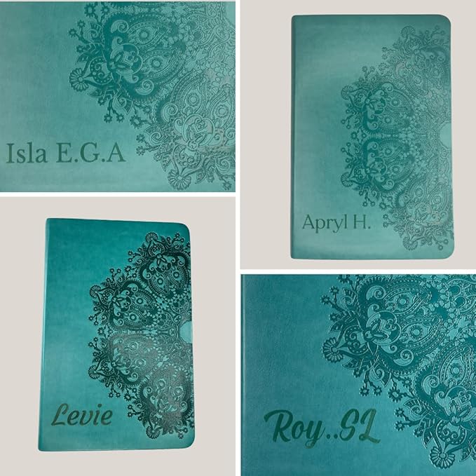 Personalized KJV Reference Holy Bible Teal Faux Leather Large Print Size | Custom with 1 Row of Text | Gift for Christian & Religious Celebrations