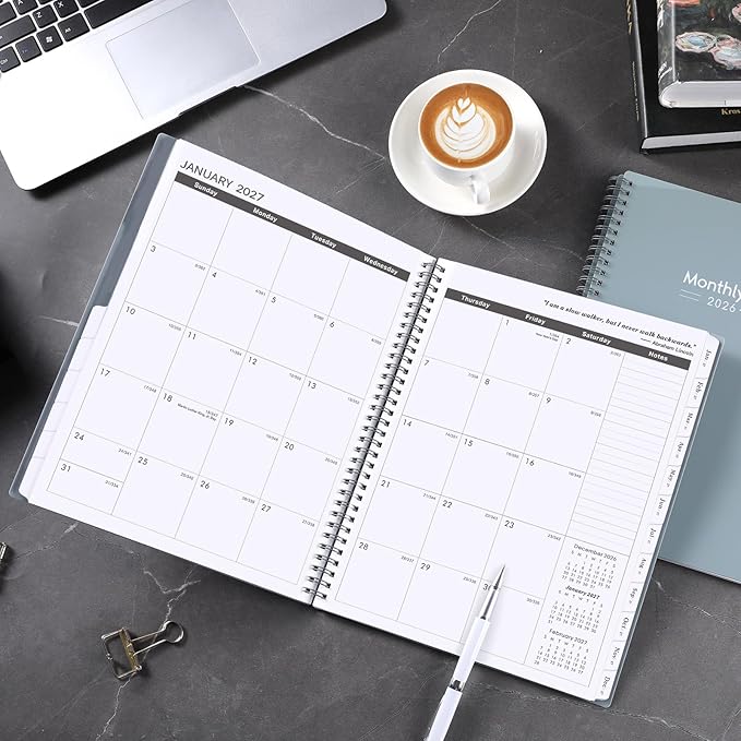 2026-2029 Monthly Planner/Calendar - 3 Year Planner 2026-2029, July 2026 - June 2029(36 Months), 9" x 11", 3 Year Calendar 2026-2027 Monthly Planner with Tabs & Pockets, Great for Long-Term Planning - Grey