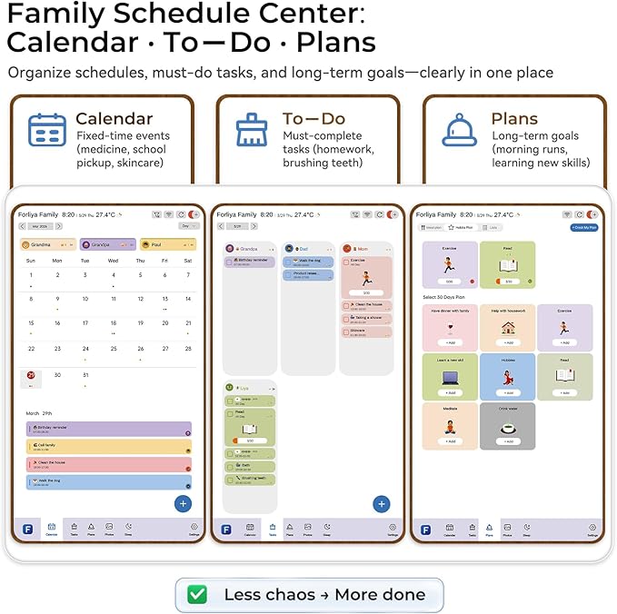 ANKRA 15.6-Inch Family Digital Calendar, Kids Chore Chart with Rewards, Reminder Display, Wall & Desk Touchscreen Smart Planner, Home Schedule Organizer, Electronic Calendar, Gift for Families(Walnut)