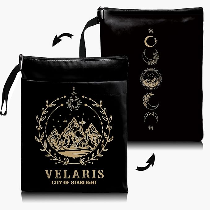 Velaris The City of Starlight Inspired Gift, City of Starlight Merch Pattern Reusable Book Pouch, Book Sleeve for Book Lovers Kindle Sleeve Pouch, Bookish Gifts for Readers