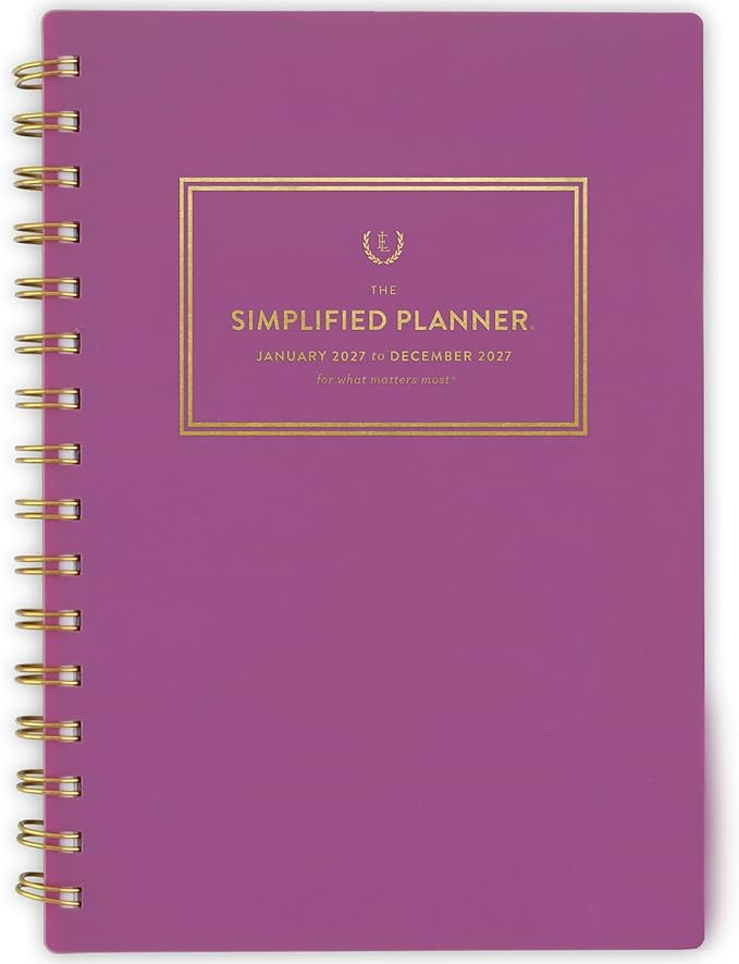 AT-A-GLANCE 2027 Planner, Simplified by Emily Ley, Weekly & Monthly, 5.5" x 8.5", Nostalgia Pink (EL60-200-27)