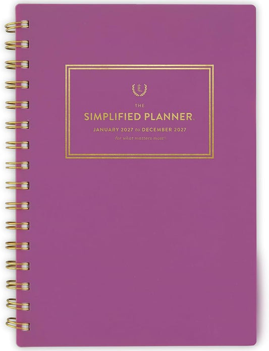 AT-A-GLANCE 2027 Planner, Simplified by Emily Ley, Weekly & Monthly, 5.5" x 8.5", Nostalgia Pink (EL60-200-27)