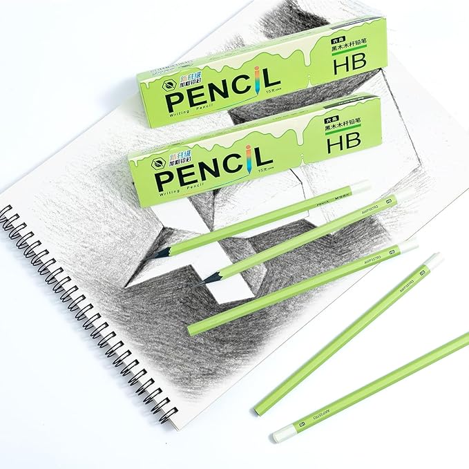 M&G Wood-Cased HB Thick Core Pencils, 30 Count Green Barrel Black Wood, Hexagonal Bulk Pencils for School or Office, Unsharpened, No Eraser, Anti-Bite Tip, for Writing, Drawing, Sketching