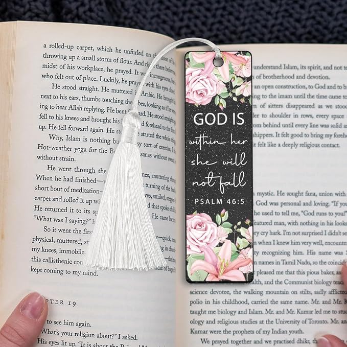 Christian Empowerment Bookmark, Inspirational Gift for Believers, Uplifting Present for Spiritual Readers, Faith - Based Reading Gift, Unique Floral & Scripture Design Bookmark, WCB42