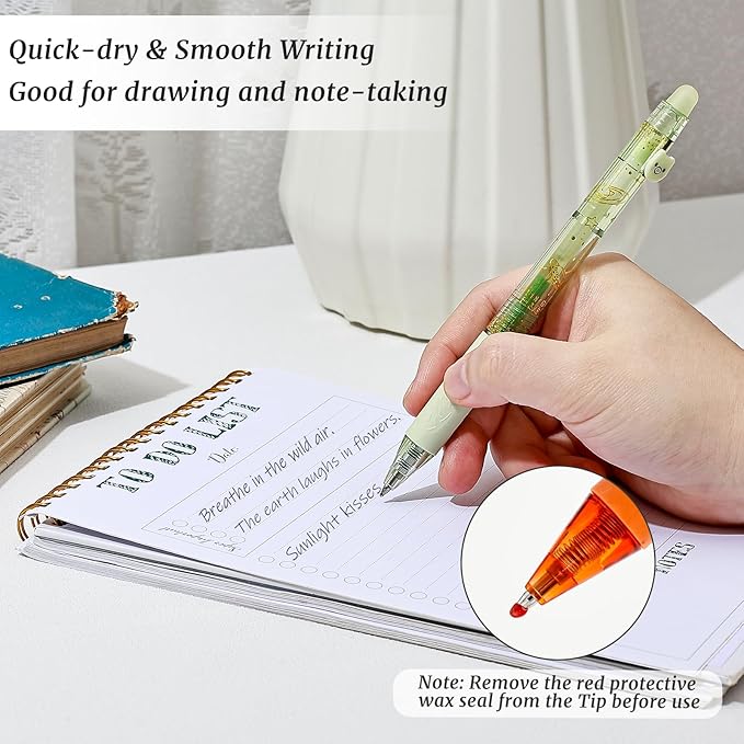 12 Colors Cute Glitter Erasable Pens, 0.5mm Fine Point Colored Retractable Gel Pens, Smooth Writing Ink Pen Marker Make Mistakes Disappear for Coloring Note-Taking Supplies