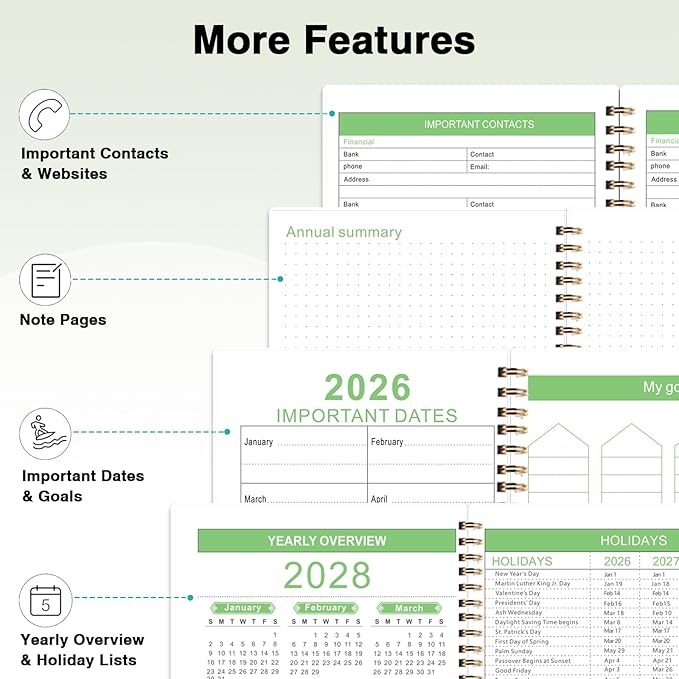2026-2028 Monthly Planner - 3 Year Monthly Calendar/Planner 2026-2028, 5.9" x 8.5", 36 Month Calendar Planner, Planners with Twin-Wire Binding, Lined Notes Pages