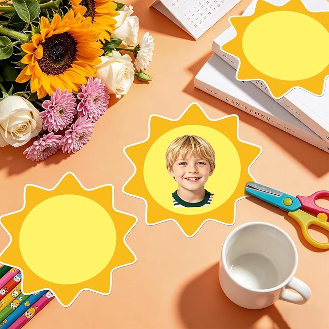 80Pcs Summer Sun Bulletin Board Decorations,Summer Sun Theme Sunshine Cut-Outs Classroom Decor for Boy Girl DIY Craft Photo Wall Door Summer Kindergarten Preschool Decor