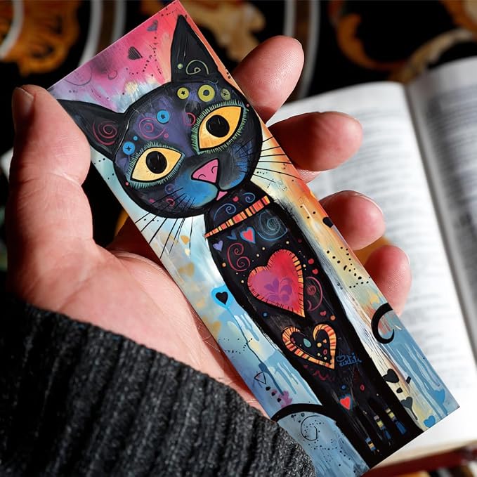 Whimsical Cat Bookmarks Gifts – 60 PCS Cute and Funny Paper Bulk Book Marks Gift for Women Men, Paper Bookmarks for Readers and Book Lovers, 12 Designs × 5, Double-Sided Laminated