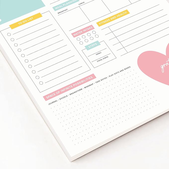 The Day Planner - 8.5 x 11 Daily Planner Pad | Motivational Planner for Women | Time Management and Productivity Tool | Women-Owned USA Business