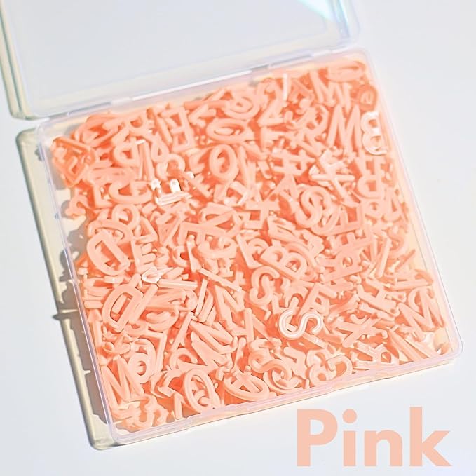 304 Pcs Pre-Cut Letter Board Letters, White 0.75 Inch - No Cutting Required, Secure Packaging - Felt Board Accessories for Holiday Decor & Creative Signs (Pink)