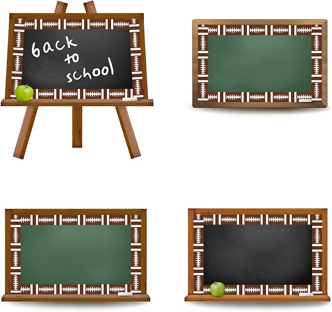 Whaline 32.8 Ft Rugby Bulletin Board Borders Football Patterned Die-Cut Trim Border Roll for Back to School Classroom Office Chalkboard Decoration