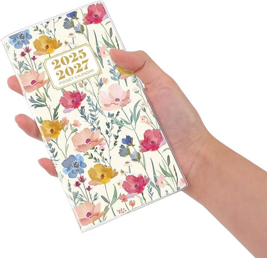 Pocket Calendar 2026-2027 for Purse, 2 and a Half Years Monthly Mini Planner, 30 Months, Planner Small Size (6.5” x 3.5”), July 2025 to Dec 2027 Pocket Calendar for Organizing & Planning (Colorful Flower)
