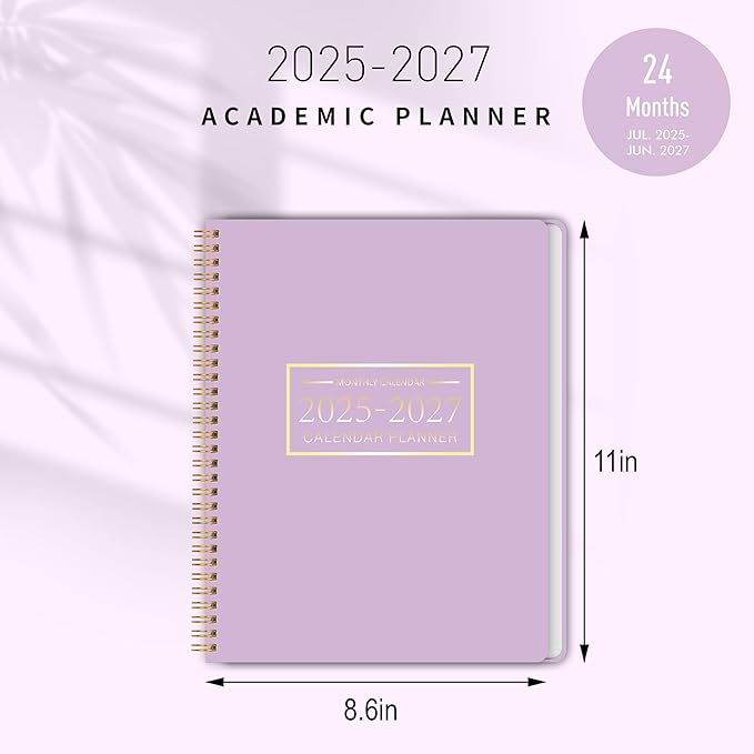 Monthly Planner 2026-2027, 2026 Calendar 18 Months Planner, January 2026 - June 2027, 8.5" x 11", 2026 Academic Calendar Hard PVC Cover with Spiral Bound, Perfect for School & Office for Women & Men