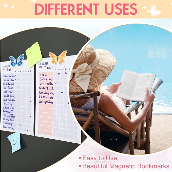 Magnetic Butterfly Bookmarks, Book Markers for Reading, Bookmarks Bulk for Students, Teens, Book Lovers, Classroom Gifts, School Prize, Reading Present (6pcs)