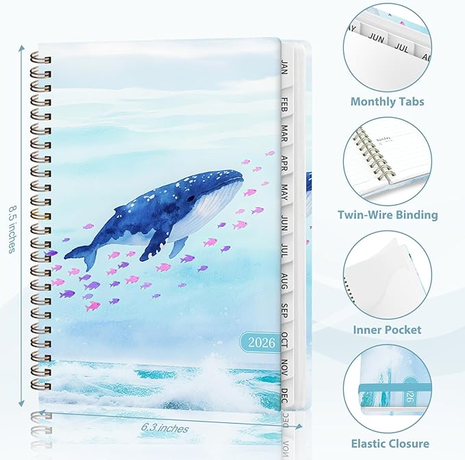 2026 Planner, Weekly and Monthly Calendar Planner Agenda, Jan 2026 - Dec 2026, Planning Academic Book, Office Desk Accessories and School Supplies - A5 (6.3'' x 8.5'')