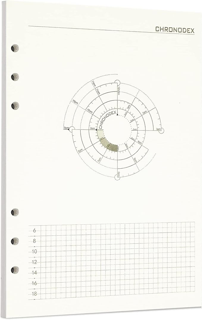 Zelten 1 Pack A5 45 Sheets/90 Pages Time Chart Loose Leaf Punched Paper Refills Paper for 6 Hole Binder Personal Organizer Diary Notebook Refillable Planner