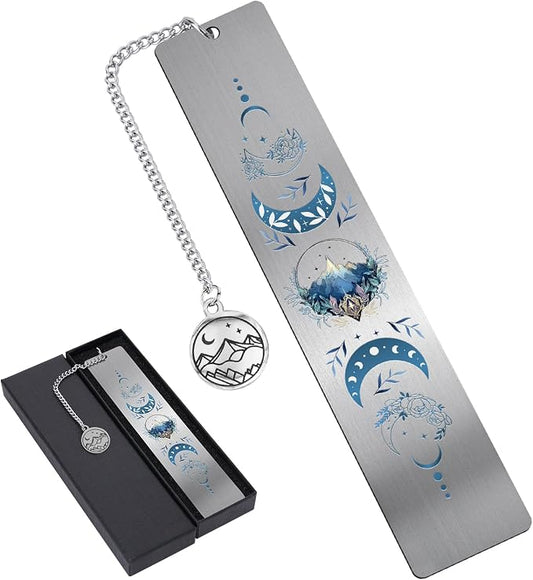 Acotar Bookmark Gift for Women - Fantasy Charm Moon Mountains Metal Book Marks Merch Reading Girls Aesthetic Page Markers Reader Bookish Book Lovers Men Birthday Student School Accessories