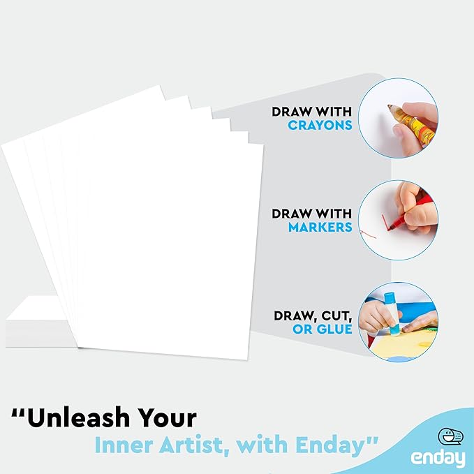 Emraw Poster Board Lightweight Craft Backing Boards for Presentations Office Sign Blank Painting Board Smooth Surface Poster Sheets for School Pack of 5 (White)