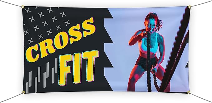 Crosss Fit Large Banners and Signs for Outdoor by Mavis Printing-Polyester Banner with 4 Holes for Easy Hang Indoor & Outdoor|4x1 Feet HD Print Sign to Promote Church| Made in USA
