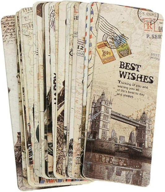 30 Piece Set Vintage European Scenes Retro Old Travel Postcard Bookmarks,Note Pads,Memo Pads Bookmarks Book Covers and Book Accessories
