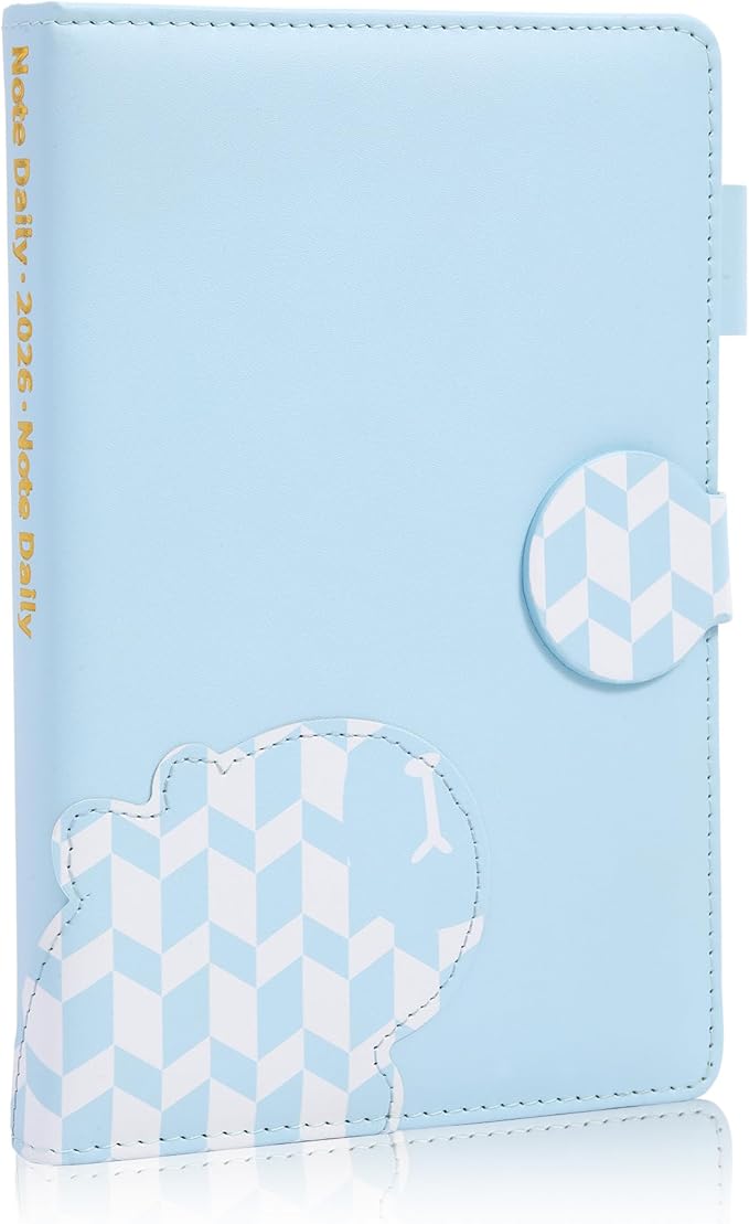 2026 Yearly Planner Magnetic Buckle Weekly and Monthly Calendar Planner 12 Month 5.5" x 8.3" Soft Leather Bound Cute Planner Goal Habit Tracker Organizer Planning Book with Tabs ,Daily Schedule School Office Schedule for Women Men（Blue ）