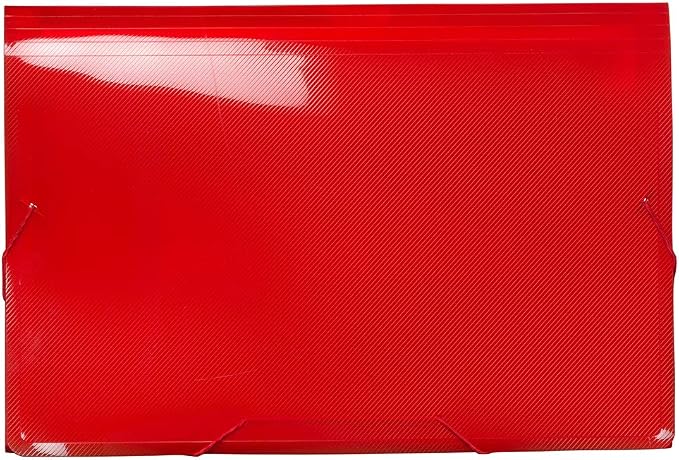 JAM PAPER Accordion Folders - 13 Pocket Plastic Expanding File - Legal Size - 10 x 15 - Red - 2/Pack